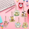 >SALE<6PCS Double Sided Round Diamond Painting Art Keychain Pendant (Animal World)