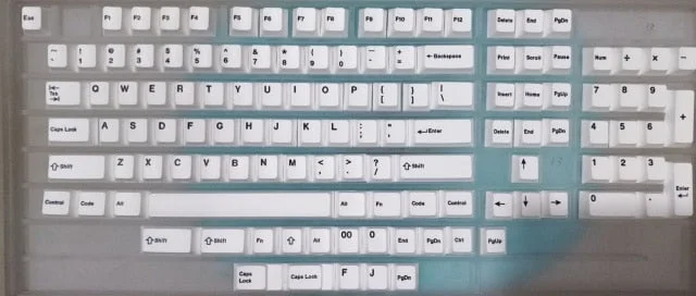 Xpoko 1 Set Minimalist White Keycaps PBT Dye Subbed Cherry Profile Tai Ji Key Cap For Customized Mechanical Keyboard With MX Switch