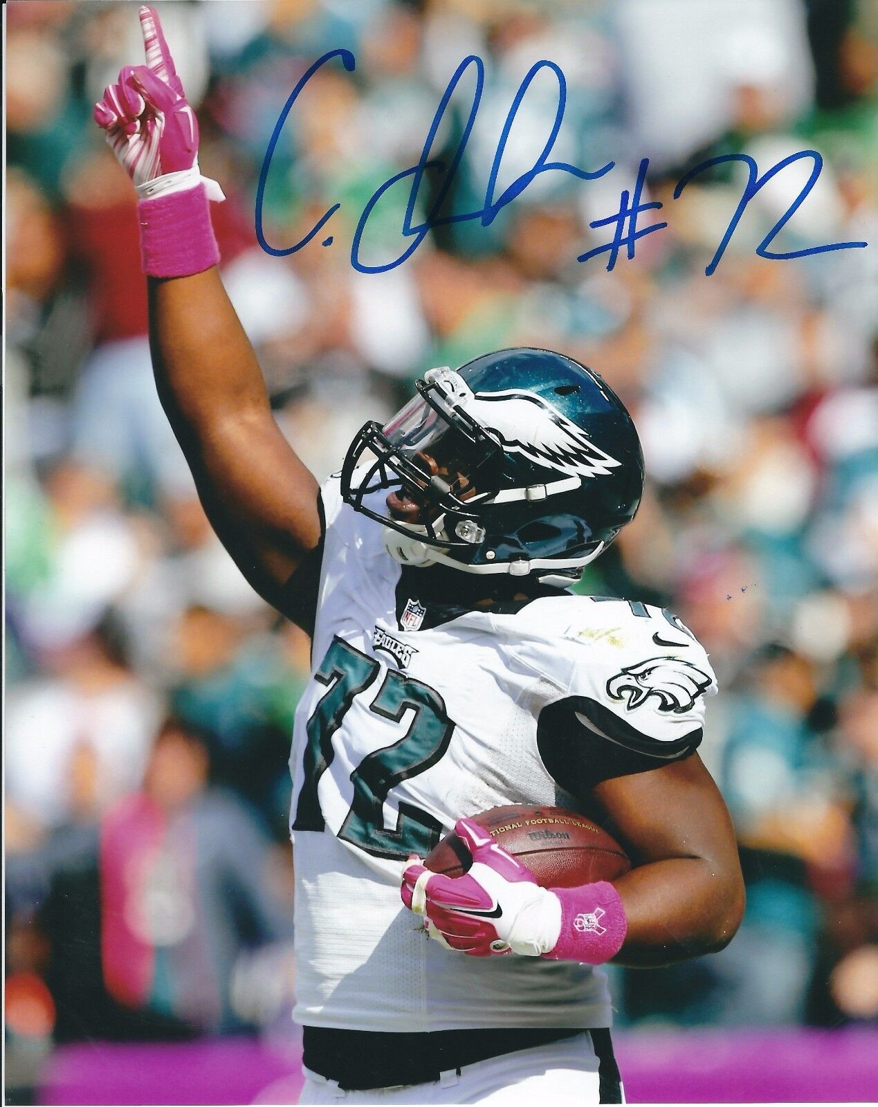 Autographed CEDRIC THORNTON Philadelphia Eagles 8x10 Photo Poster painting w/COA