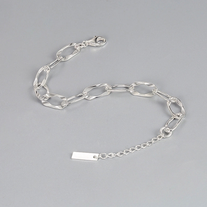 925 Sterling Silver Bracelets Casual Modern Style Minimalist