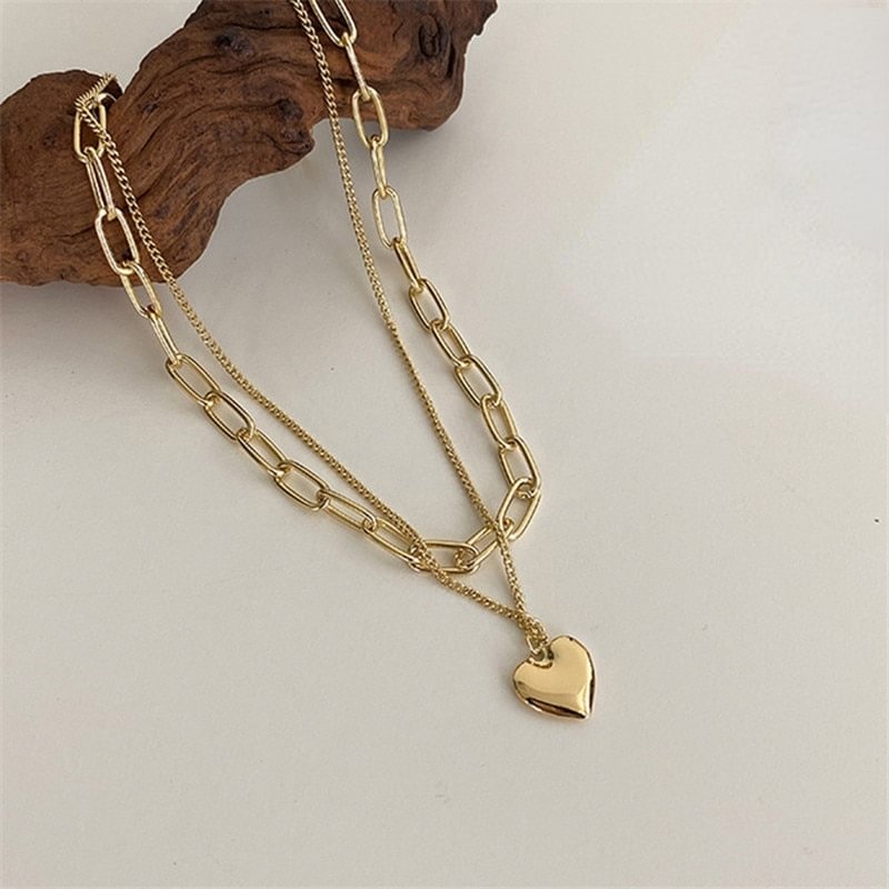 UsmallLifes King  Hip-hop sweater chain love pendant sweater chain long US Mall Lifes