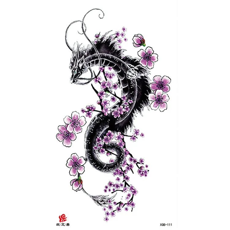 Waterproof Temporary Tattoo Sticker Chest Black Flash Tattoos Wolf Tiger Dragons Sexy Flower Body Art Arm Fake Tatoo Women Men