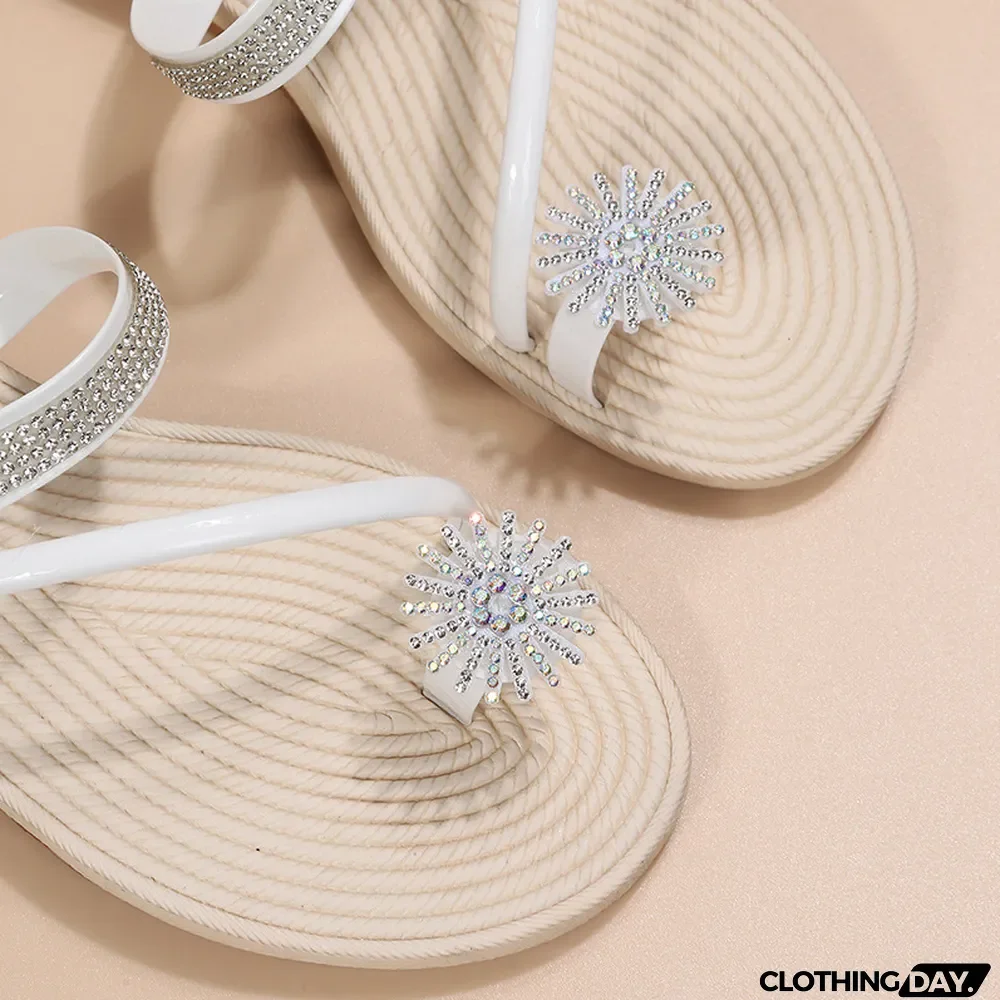 Red Fashion Casual Patchwork Rhinestone Round Comfortable Shoes