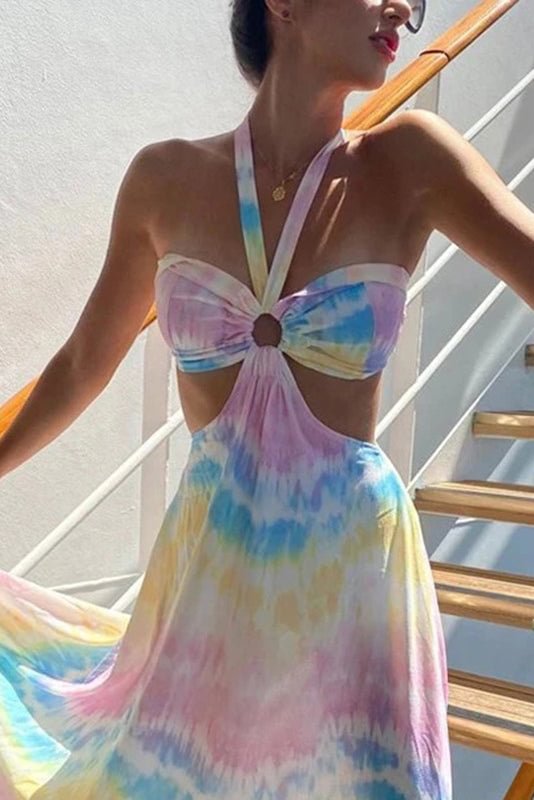 Sexy Halter Beach Floral Maxi Dresses - Life is Beautiful for You - SheChoic