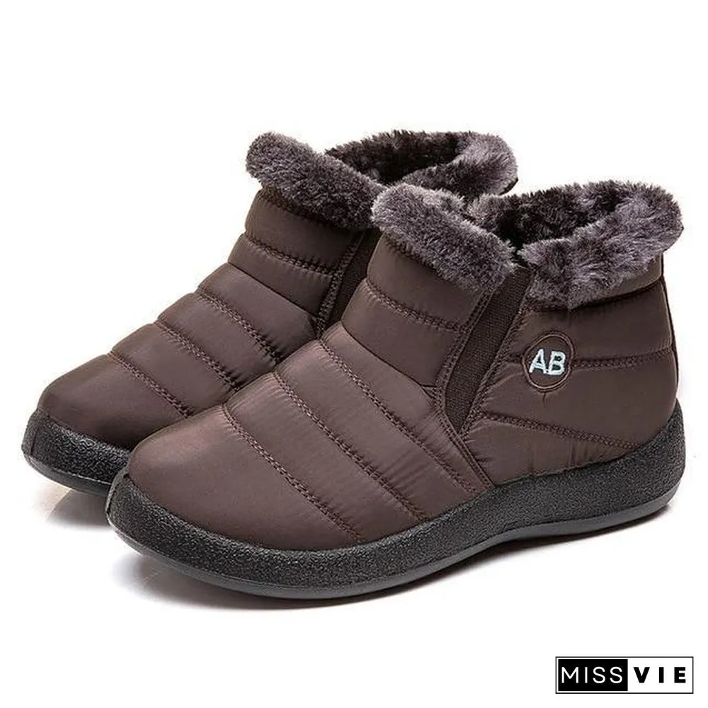 Womens Boots Fashionable Waterproof Snow Shoes For Winter. Casual Lightweight Ankle