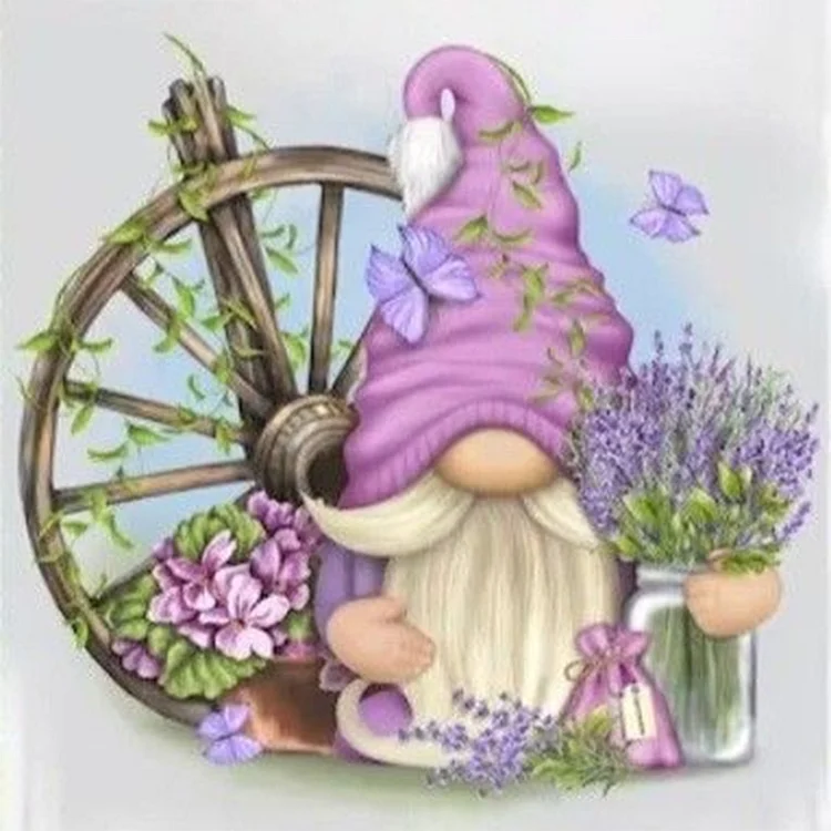 Lavender Gnome 30*30CM (Canvas) Full Round Drill Diamond Painting gbfke
