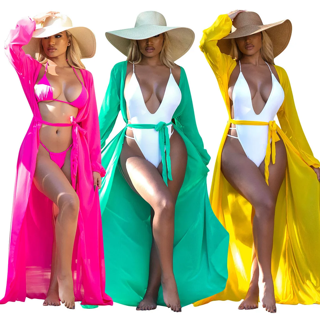 Candy-colored Maxi Smock Sun Protection Shirt Beachwear | IFYHOME