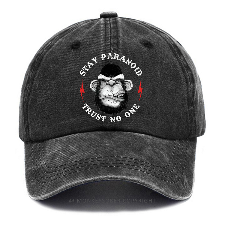 STAY PARANOID AND TRUST NO ONE Washed Baseball Caps