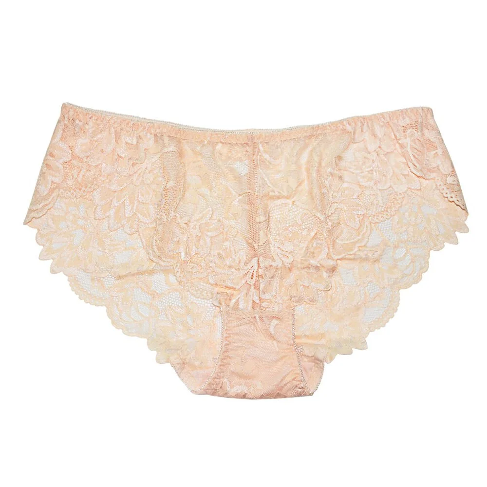 FallSweet Women Full Lace Panties Solid Sexy Briefs Female Plus Size Underwear Mid Rise 4XL