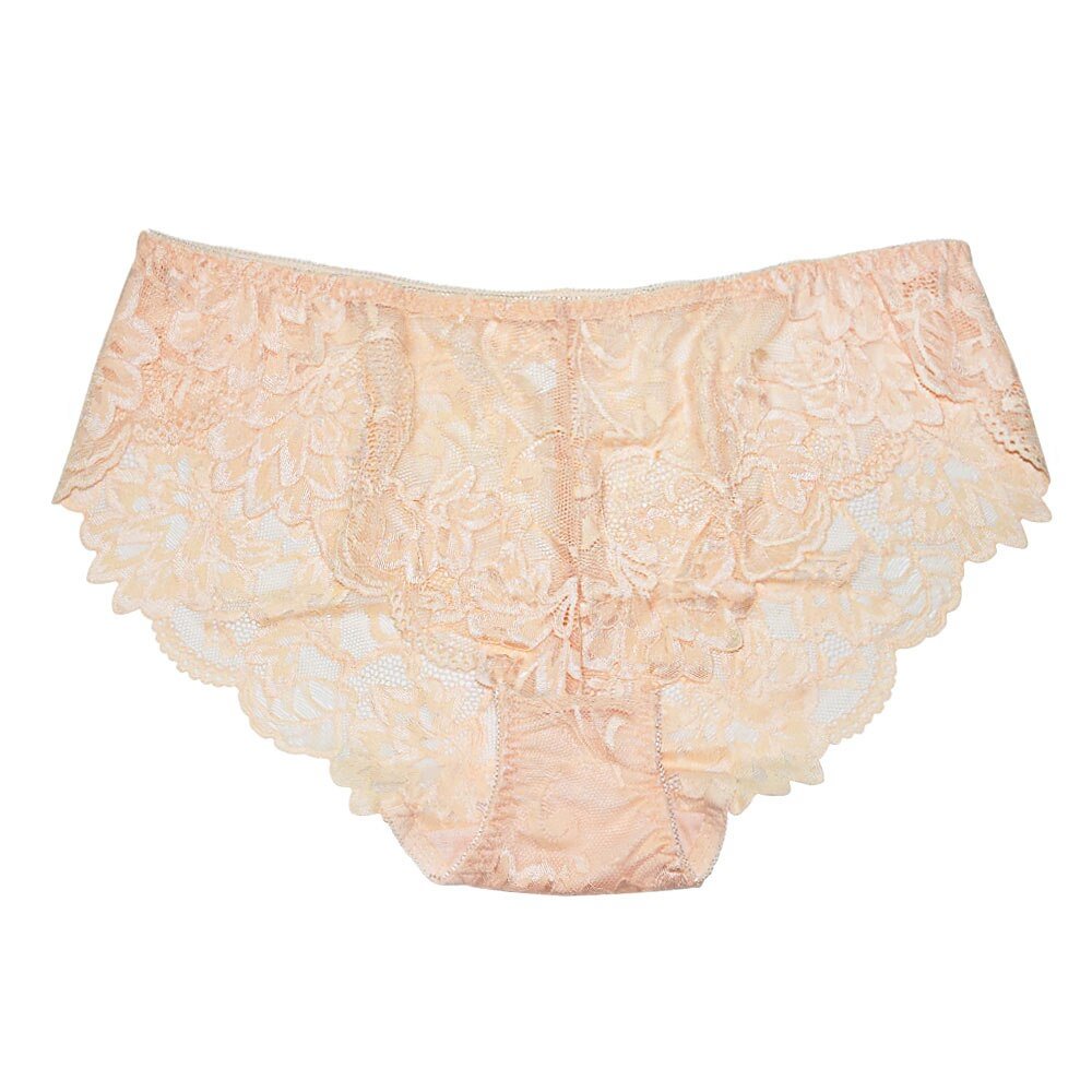 FallSweet Women Full Lace Panties Solid Sexy Briefs Female Plus Size Underwear Mid Rise 4XL