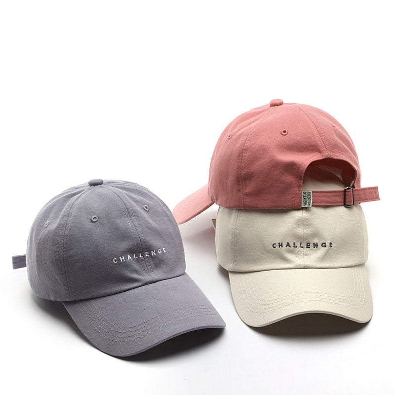 Casual Unisex Letter Cotton Baseball Cap Snapback Sports Outdoor Ponytail Cap Women Men CHALLENGE Hip Hop Hats Streetwear LANFUBEISI