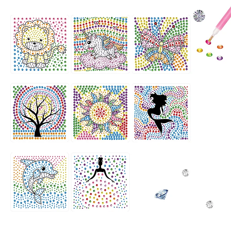 Cartoon Child Stickers Toy Animal Diamond Painting Kits for Kids Adult Beginners