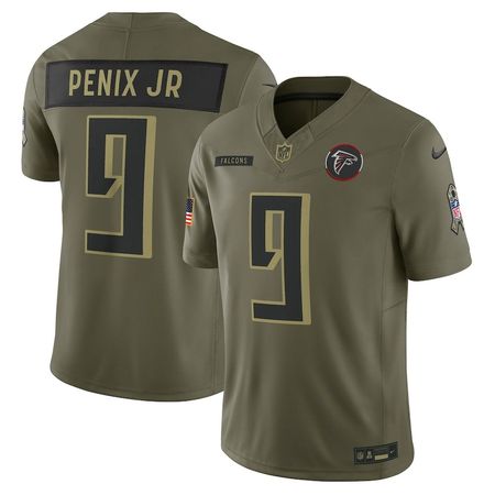 Youth Atlanta Falcons #9 Michael Penix Jr.  Olive 2025 Salute to Service Limited Jersey