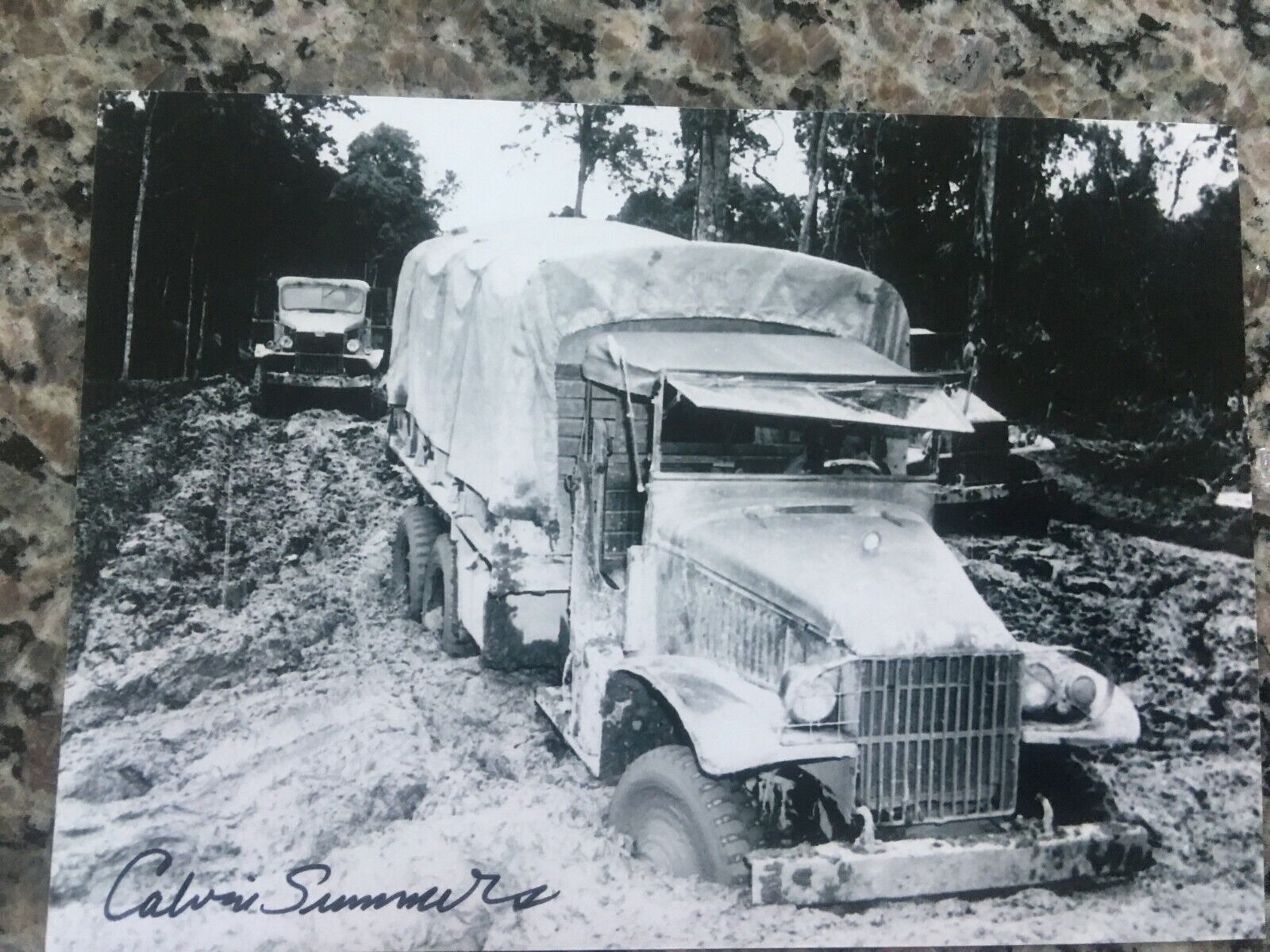 CALVIN SUMMERS 5TH ARMY EXPRESS TRUCK DRIVER ETO VETERAN RARE SIGNED Photo Poster painting