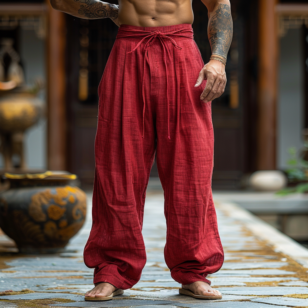 Simple Loose Men's Linen Pants Comfortable And Breathable Linen Pants