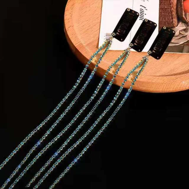 Korean Flashing Diamond Braided Tassel Hairpin BE269