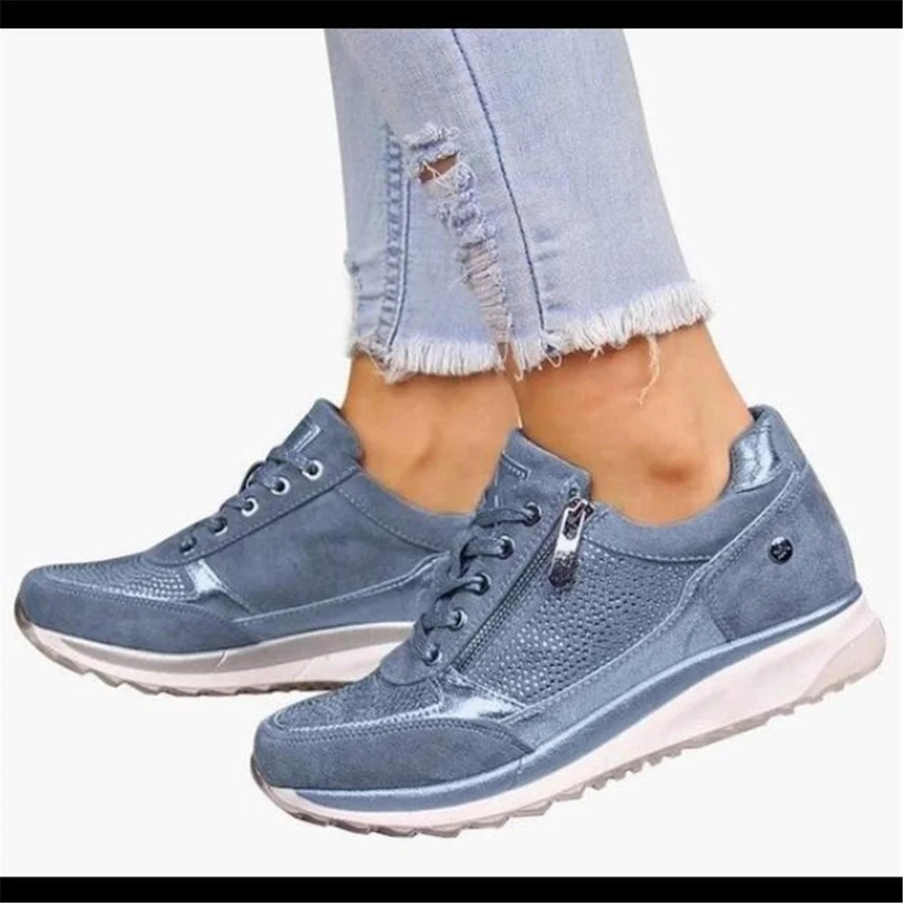 2021 New Women's Shoes Rhinestones Large Size Single Sports Shoes Women Sneakers Fashion Zipper Casual Women Vulcanized Shoes