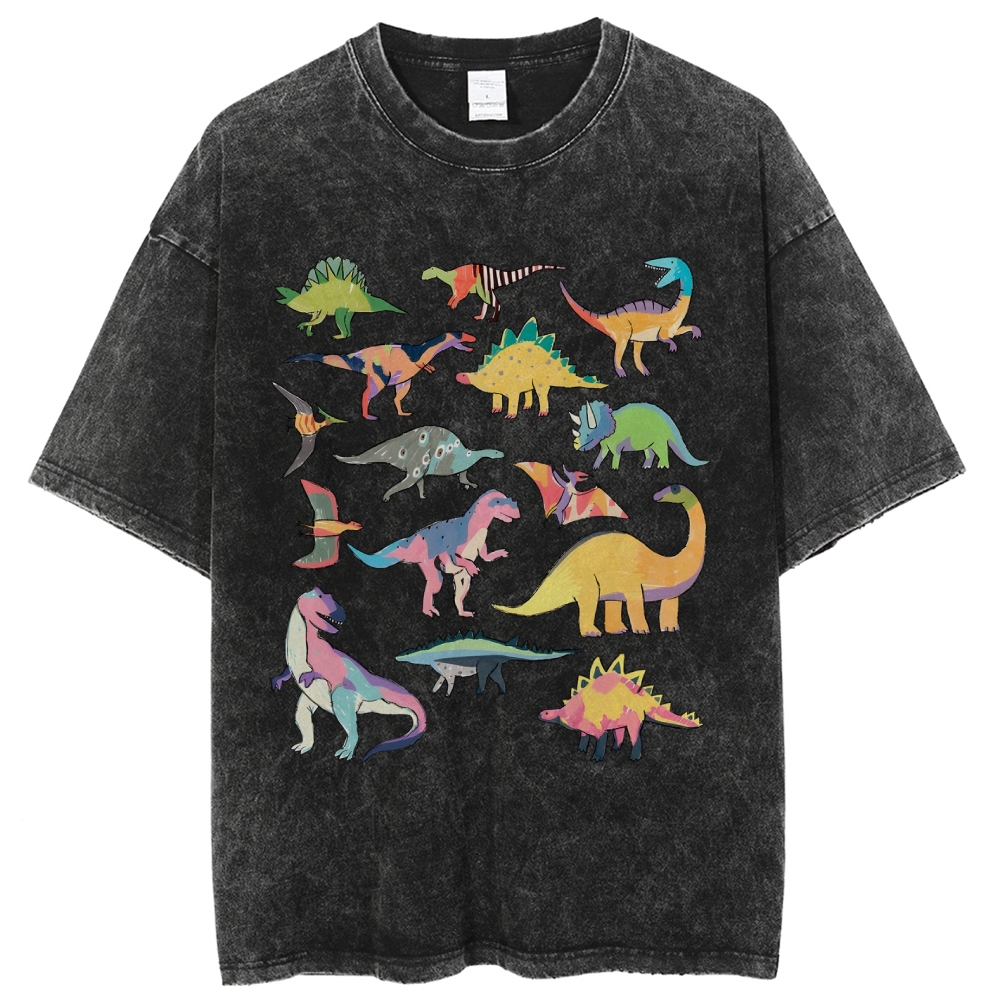 Vintage Batik Anime Print T-Shirt