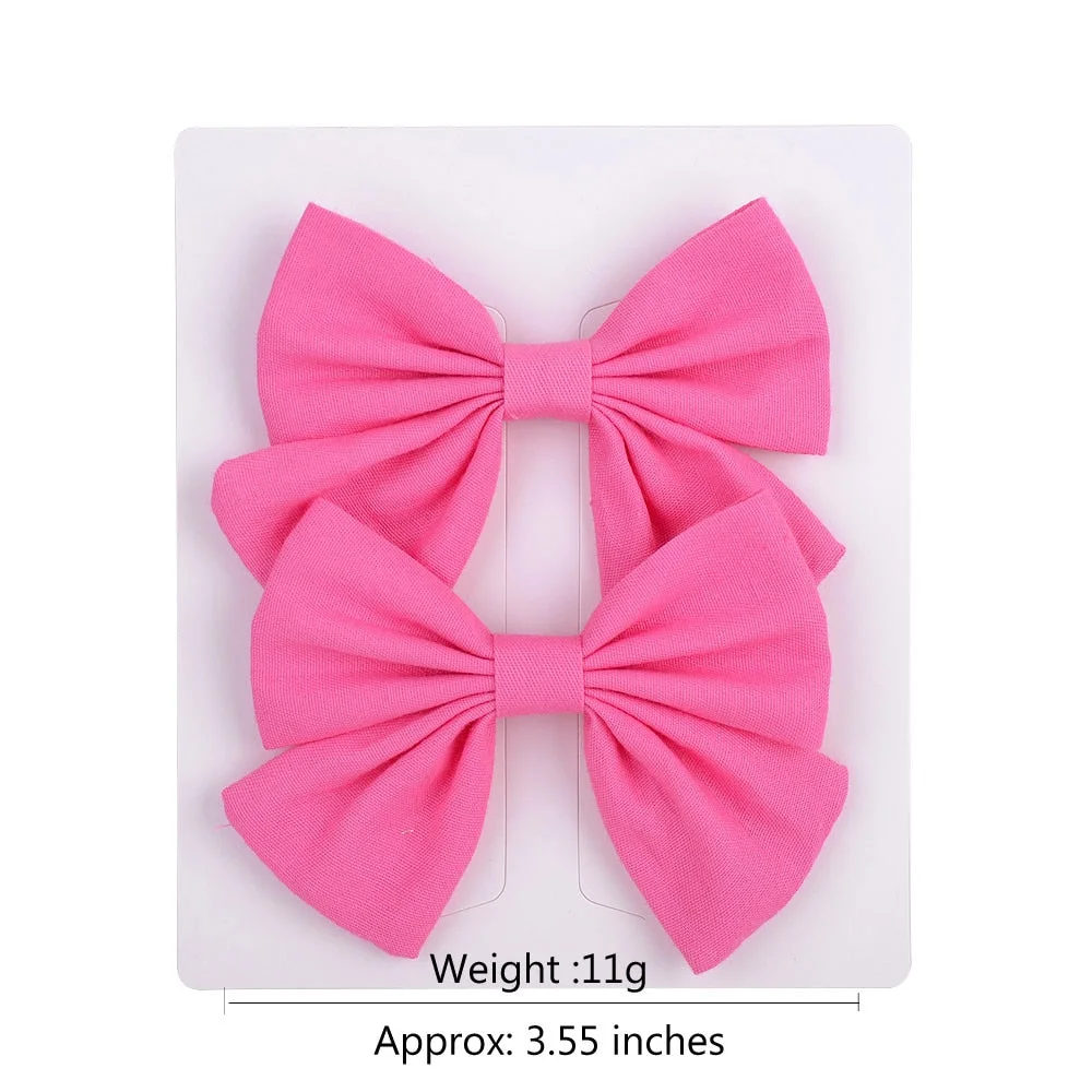 2022 Lovely Baby Girls Print Flower Bohemian Style Bow BB Hair Clips Headwear Children Cute Cotton Hairpins Hair Accessories