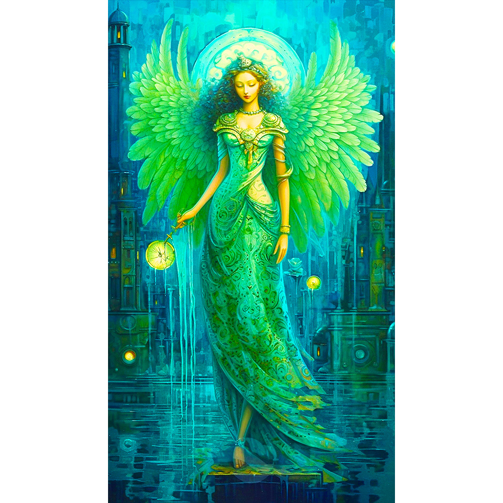 Green Angel-Paint by Numbers-40x70cm