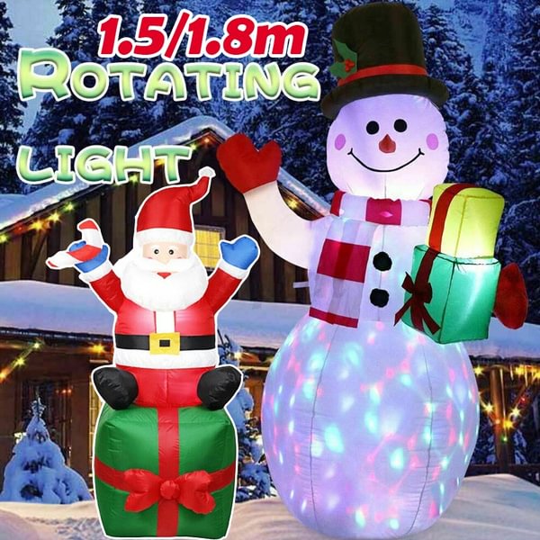 1.5/1.8m Inflatable Doll Night Light Merry Christmas Outdoor Santa Claus New Year Decoration Garden - Shop Trendy Women's Fashion | TeeYours