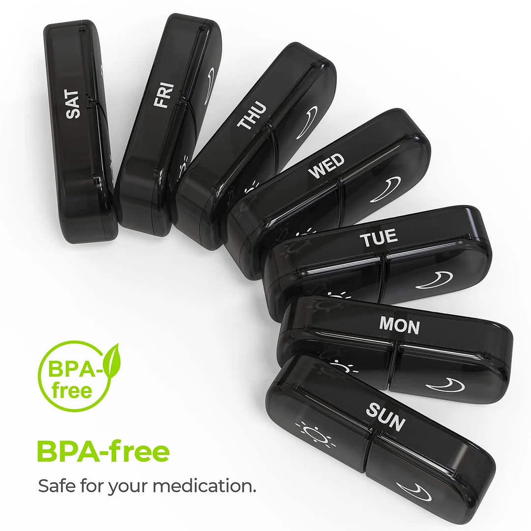 AM PM Weekly Pill Organizer &ndash; Travel-Friendly, Large Capacity & BPA-Free