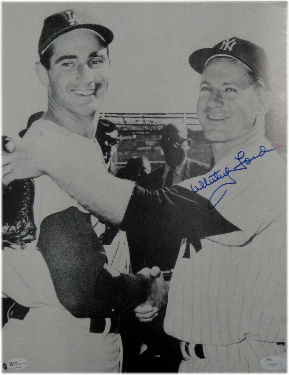 Whitey Ford Hand Signed Autograph 11X14 Photo Poster painting Sandy Koufax Yankees OA JSA COA