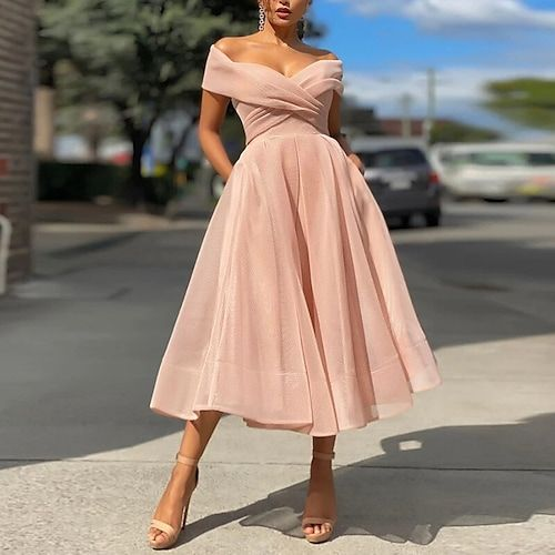 Miabel Elegant Pearl Pink Portrait Short Homecoming Dress