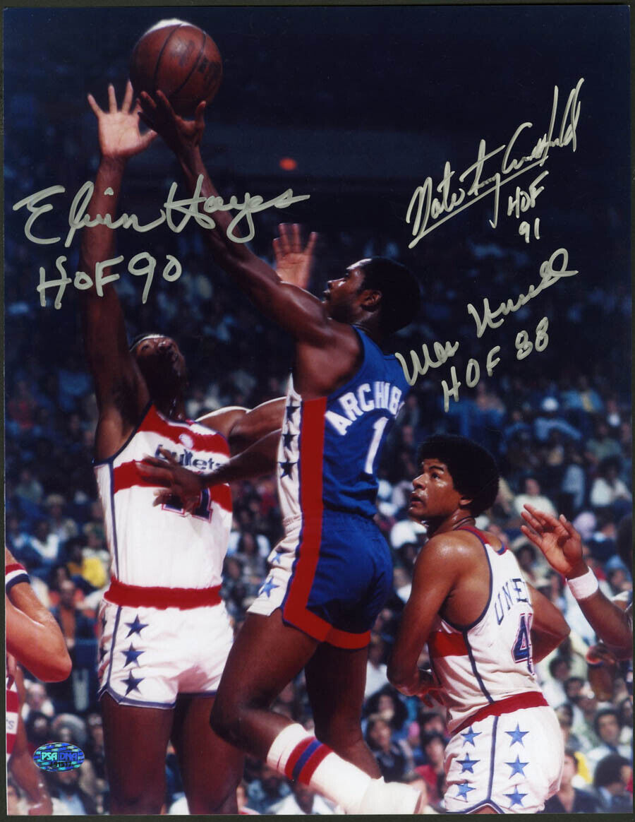 Elvin Hayes Tiny Archibald Wes Unseld SIGNED 11x14 Photo Poster painting HOF PSA/DNA AUTOGRAPHED