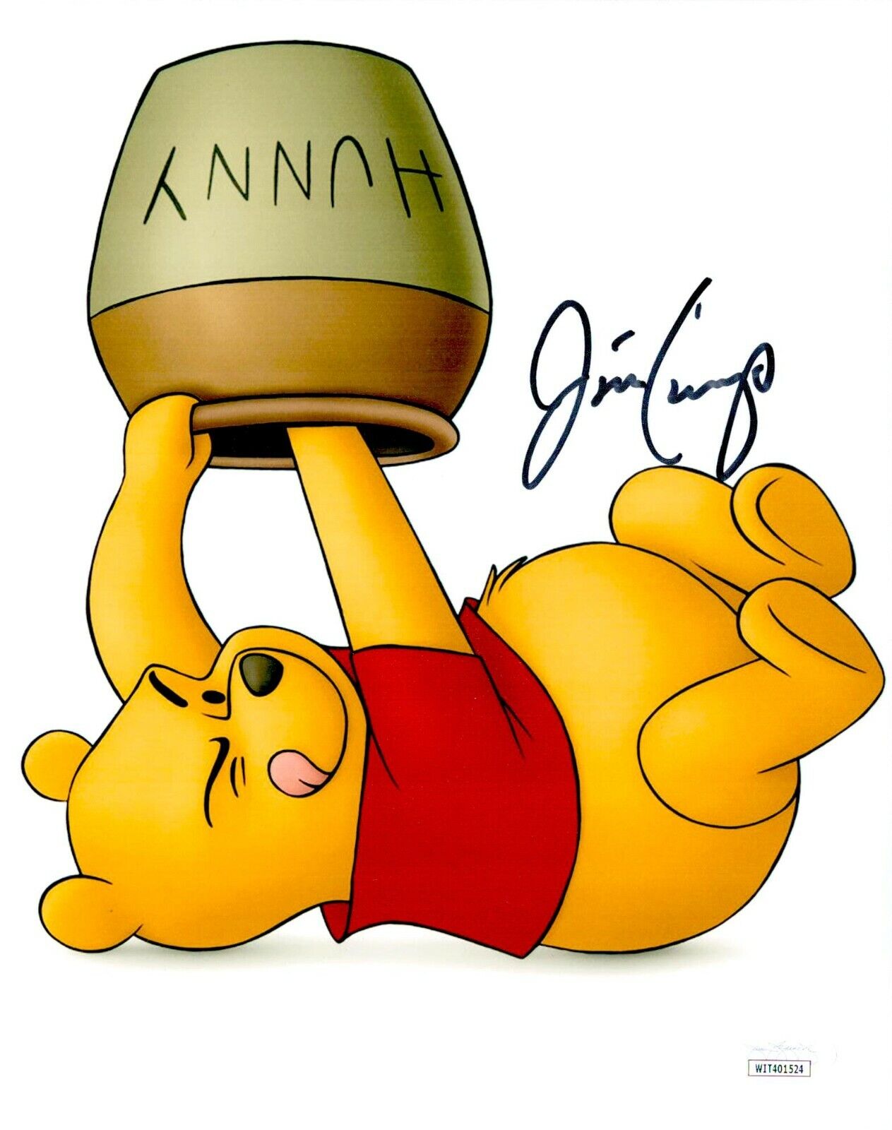 JIM CUMMINGS Signed 8x10 WINNIE THE POOH Photo Poster painting Authentic Autograph JSA COA