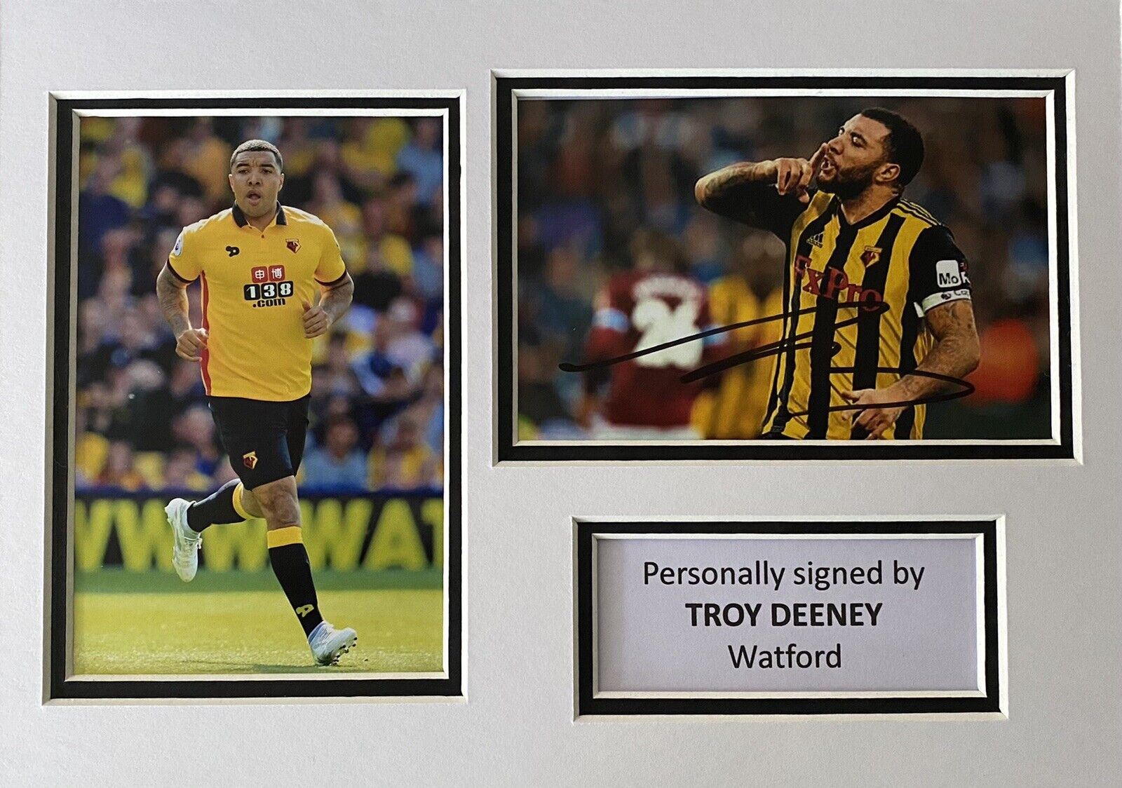 Troy Deeney Genuine Signed Watford Photo Poster painting In A4 Mount Display, View Proof