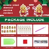 12pcs Christmas Gingerbread Man Diamond Painting Double Sided Keychains