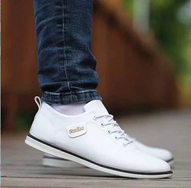 2021 Fashion Loafers Walking Footwear Tenis Feminino Outdoor Breathable Sneakers Men's PU Leather Business Casual Shoes for Male