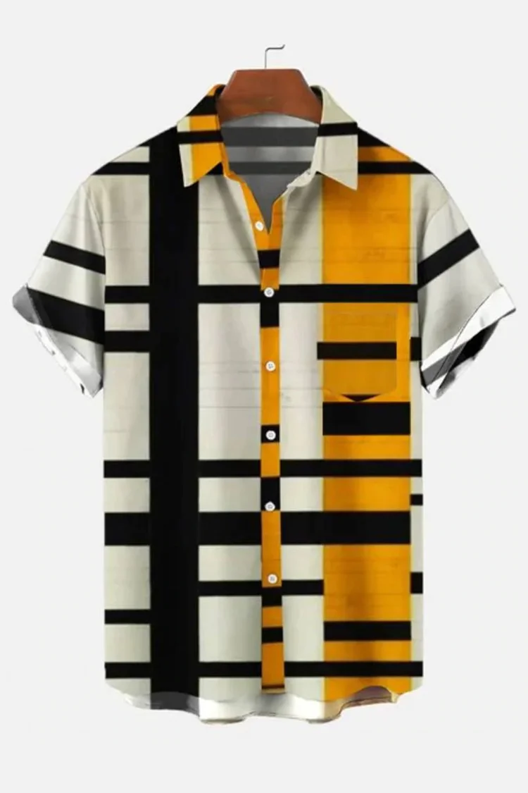 Tiboyz Fashion Contrast Short Sleeve Shirt