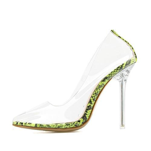 Transparent Super High Heels Sexy Pointed Toe Slip-On Wedding Party Shoes