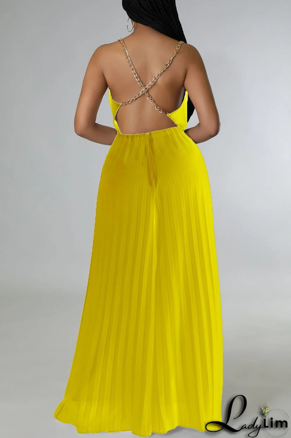 White Elegant Solid Patchwork Backless Fold Straight Jumpsuits