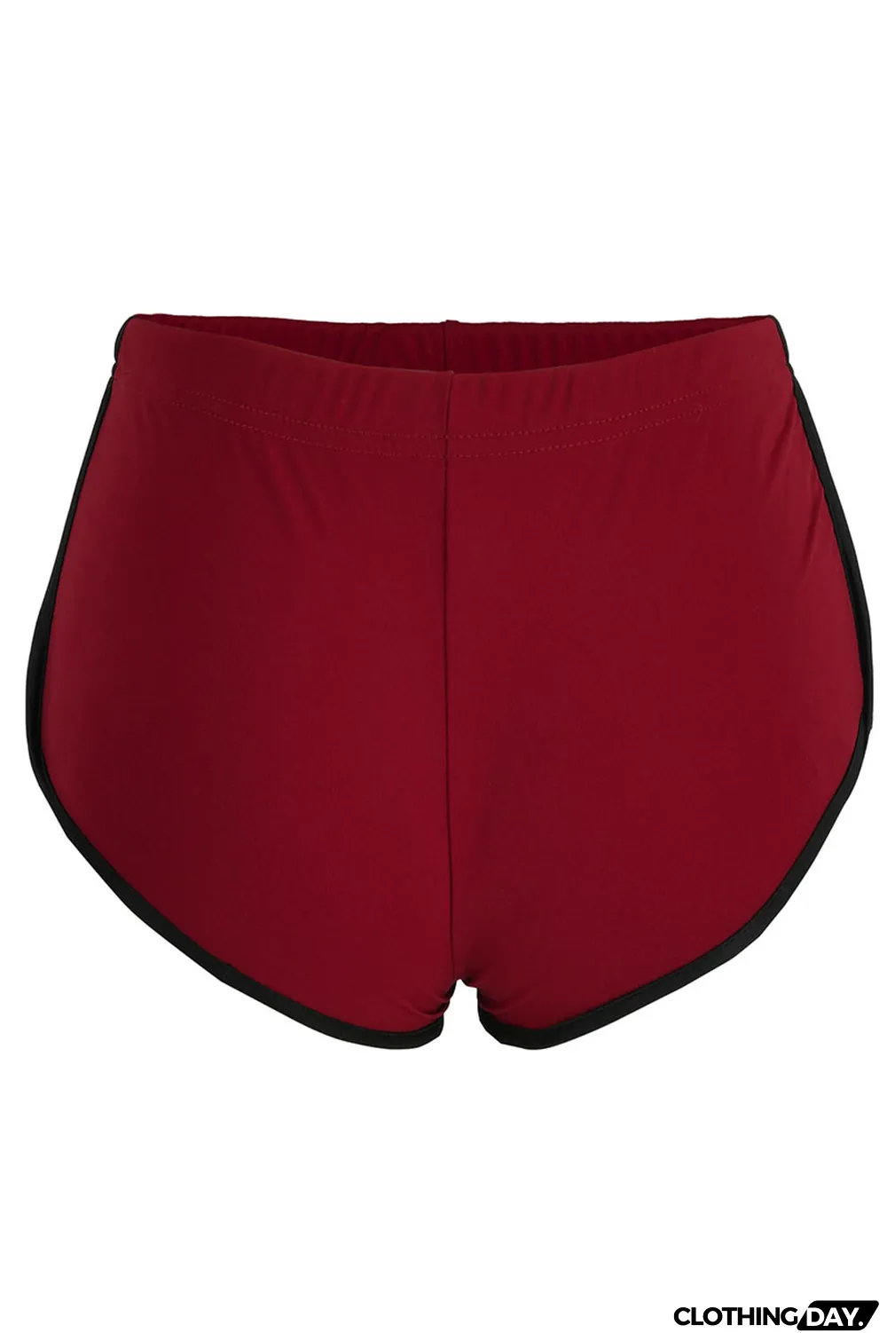 Turquoise Casual Sportswear Print Solid Patchwork Skinny High Waist Short