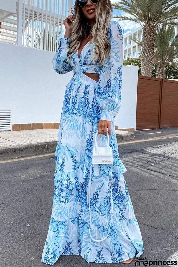 Oceans of Love Cutout Maxi Dress