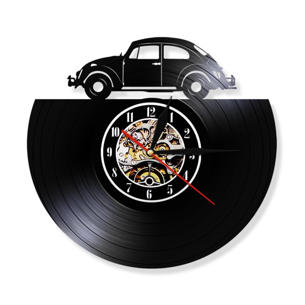 

Retro Car With Braking Mark Black Hangin - Vinyl Record Wall Clock - Without LED, 501 Original