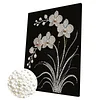 DIY Pearl Painting Orchid for Home Wall Decor with Frame(40x30cm)