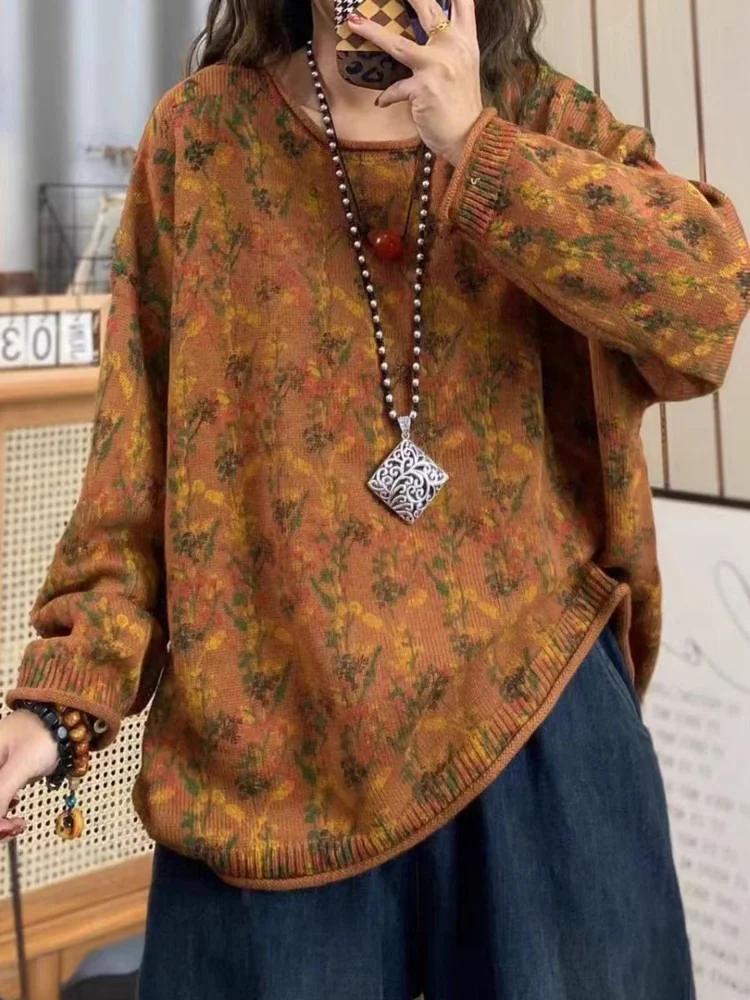 Chicfifth Sweater Women Winter Long Sleeve High Quality Autumn Vintage Top Knitted Cardigan