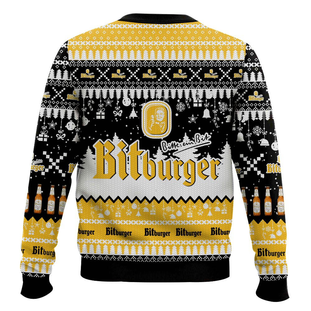 Unisex Vintage German Drinking Print Crew Neck Ugly Christmas Sweatshirt