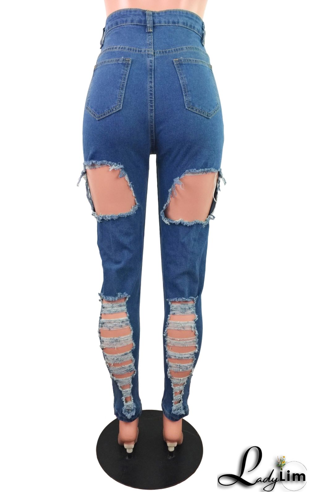 Summer Stylish Blue Ripped Jeans