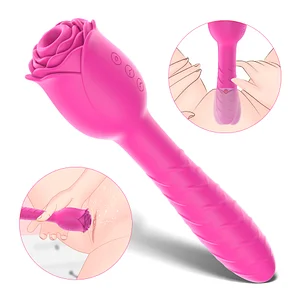 D3621 Scarlet 3-in-1 Rose Vibrator – Telescopic Sucking & Vibrating Handle