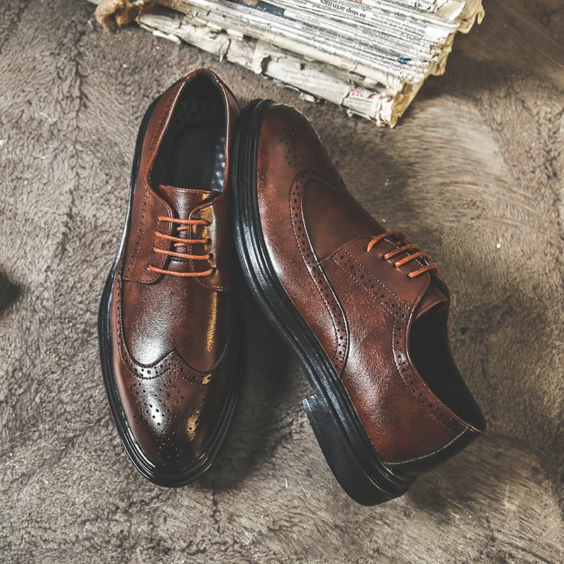 Yyvonne Yyvonne Men's Shoes Korean Version British Tide Shoes Casual Business Dress Leather Shoes Men's Wedding Shoes 7785-J