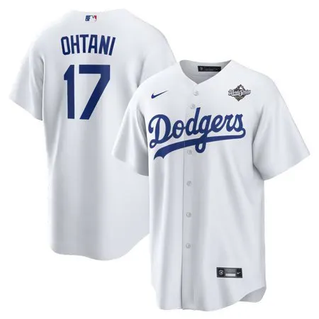 Youth Los Angeles Dodgers #17 Shohei Ohtani  White 2025 World Series Home Replica Player Jersey