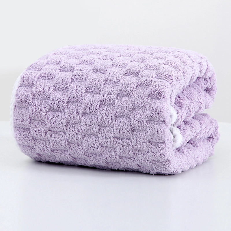 Cloud Lattice Towel Bath Towel Hair Drying Hat Shower Cap Women’s Household Water Absorbent Quick-drying Hair-free Thickened Wearable Bath