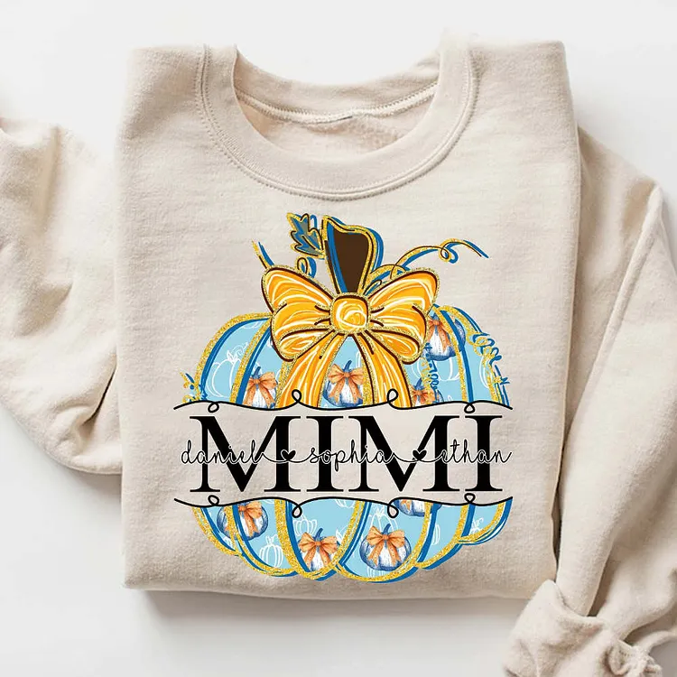 Personalized Grandma Pumpkin Sweatshirt, Fall Autumn Gift for Grandma