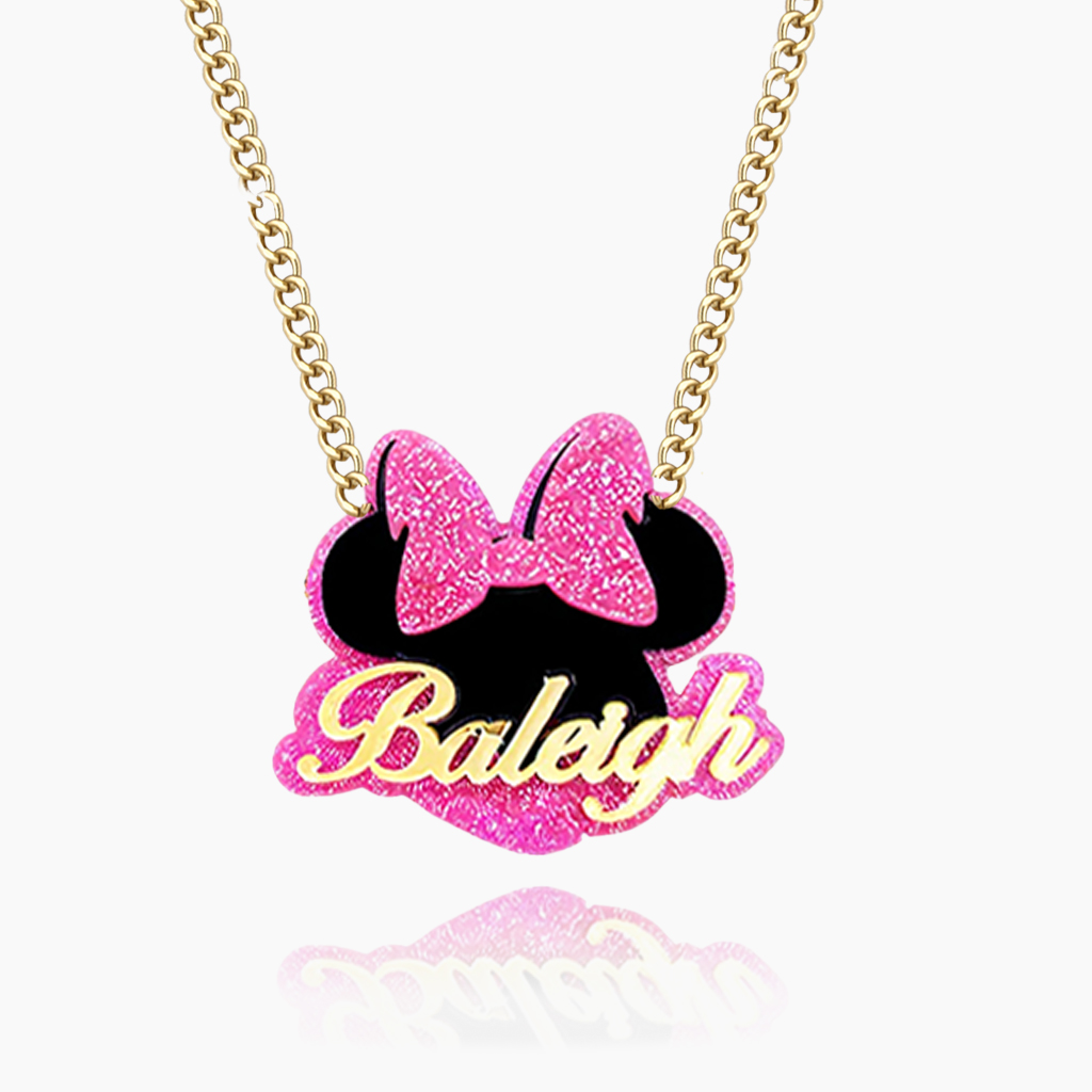 Pink Butterfly Element Acrylic Necklace&nbsp;