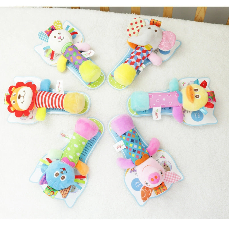 Newborn Baby Hand Stick Cartoon Animal Hand Stick With Rattle BB Stick